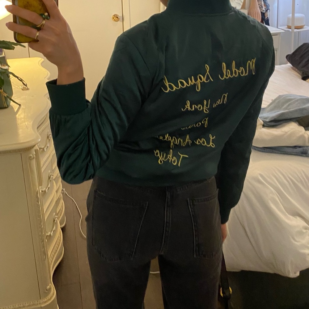 Satin green jacket - Picture 4 of 5